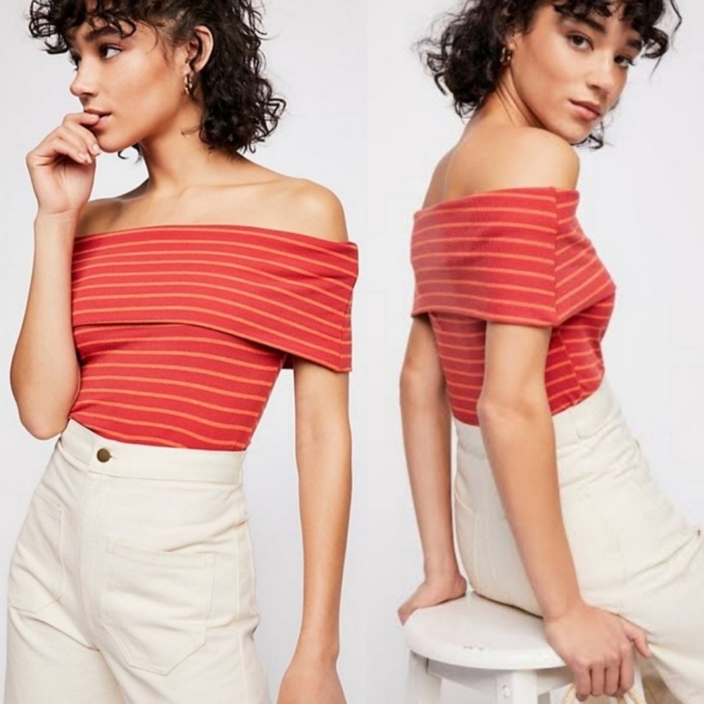 Free People Off-Shoulder Striped Top